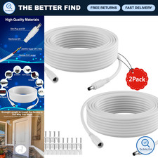 50FT 12V DC Power Extension Cable (2-Pack) - 5.5mm x 2.1mm Adapter for CCTV, LED picture