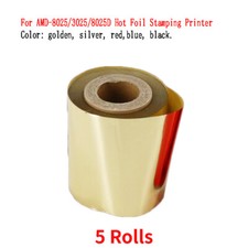 5 Rolls 6.4cm*100m Hot Foil Paper for AMD-8025/3025/8025D Hot Foil Printer picture
