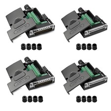 4 PCS DB25 Solderless Breakout Connector RS232 Serial Terminal Block With Case picture