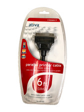 Ativa 6ft Parallel Printer Cable IEEE 1284 DB25 Male / CEN36 Male Item 828-530 picture