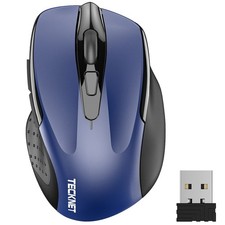 TECKNET Wireless Mouse, 2.4G Ergonomic Computer Mouse, 2600 DPI, Blue picture