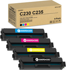With Chip 4-Pack Black Cyan Magenta Yellow BN C230 C235 Xerox Compatible picture