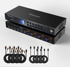 TESmart HDK402-M24 4-Port Dual Monitor HDMI 2.1 DP 1.4 KVM, EDID, IR picture