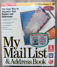 My Mail List & Address Book Software CD Windows 95 - NEW SEALED picture