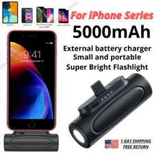 New For iPhone External Battery Wireless Charger Mini Power Bank With Flashlight picture