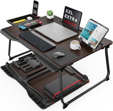 Laptop Desk for Bed, SAIJI XX-Large Foldable Bed Tray Table for Eating Breakfast picture