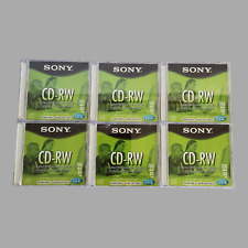 NEW Lot of 6 Sony CD-RW 700 MB 80 Min Rewritable Blank Discs Up To 4X Speed picture