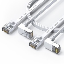 2 PCS Cat 6 Ethernet Cable 1.5FT Flat Right Angle RJ45 Network Patch Cord picture