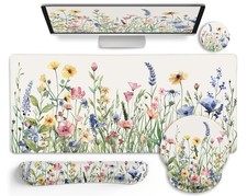 Flower Mouse Pad Set Floral Large Desk Matt for Desktop picture