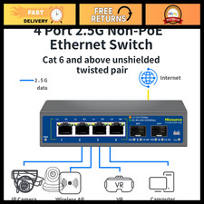 4 Port 2.5G Ethernet Switch Non-PoE with 10G SFP+ Uplink - US Plug picture