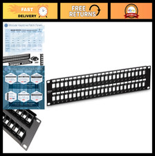 48-Port 2U HD Patch Panel, Metal Rackmount, Keystone Network Panel, Cat6 Compati picture
