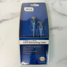 Ativa CAT6 Networking Cable 7 Ft Blue RJ45 Male/Male 417-828 New Sealed picture