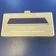Heyday Compact Wireless Keyboard USB Receiver & Bluetooth 5.1 Purple/Teal picture