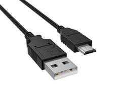 15ft Micro USB Cable USB 2.0 A to Micro B 480Mbps Charge Sync Shielded Black picture