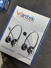 Wantek A600F Wired RJ9 Double Ear Headband Headset Boom Mic Mute/Volume picture