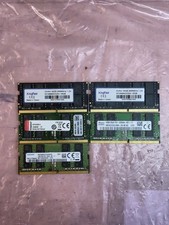 LOT OF 5 16GB DDR4 LAPTOP MEMORY RAM VARIOUS BRANDS/SPEEDS picture