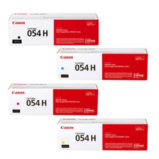 Canon 054H Toner Cartridge Set 4 Pack Black Cyan Magenta Yellow New Sealed Box picture