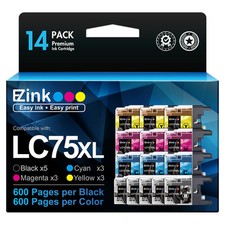 E Z Ink 14 Pack Compatible Ink Cartridges for Brother LC75 LC71 LC79 picture