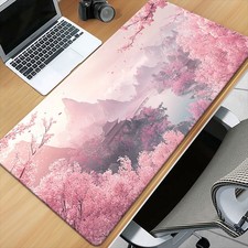 1pc of a Large Mousepad Featuring Pink Cherry Blossom Designs, Suitable for De picture