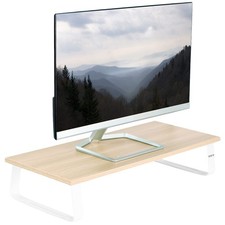 24 inch Monitor Stand, Wood and Steel Desktop Riser, Screen, Keyboard, Laptop... picture