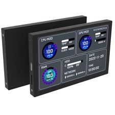 5 Black Computer Temperature Monitor with Dynamic Theme Support ARGB PC Case picture