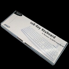 Genica GN-151 108-Key PS/2 Keyboard Beige Quiet Touch NOS NIB 2003 Retro PC picture
