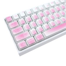 Cat Themed PBT SidePrinted Keycaps 74 Keys Cherry Profile Cherry MX Switch picture