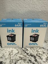 Onn Ink Cartridge For HP 64XL High Yield Black LOT OF 2 NEW SEALED  picture