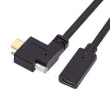 Cablecy USB-C USB 3.1 Type C Right Angled Male to Female Screw Locking Cable picture