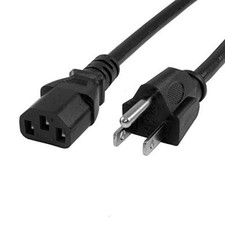 Grandmax 12 FT Heavy Duty Computer Power Cord - NEMA 5-15P to C13, 18AWG, Black picture