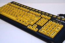 Keys-U-See YKB-LP-YUSBPS2 Large Print USB Keyboard Yellow Low Vision 16 Hotkeys picture