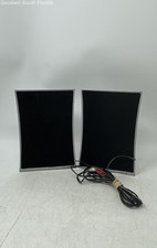 Pair Of NXT Gray Black Portable RCA Wired Flat Panel Computer Speaker Untested picture