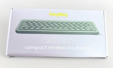 heyday Compact Wireless Keyboard Bluetooth 5.1 USB Receiver Spring Teal 33 ft picture