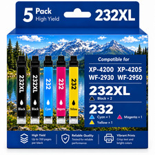 5 PACK 232XL Ink Replacement for Epson XP-4205 XP-4200 WF-2930 WF-2930 Printers picture