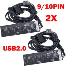 2x USB 2.0 9Pin 10Pin Header 1 to 4 Female Splitter Cable HUB With Adapter HOT picture