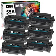 6 Pack CE255A CE255 For HP 55A Laserjet P3015 Pro MFP M521dn Laser Printer Toner picture