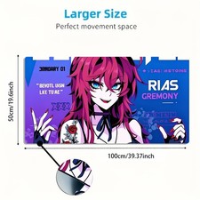1pc Large Size Gaming Mouse Pad, Blue Purple Gradient Red Hair Rose Tattoo Coo picture