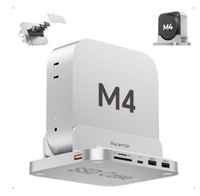 Mac mini M4 Dock with 4TB M.2 SSD Enclosure, 8-in-1 Aluminum Vertical USB-C Hub picture