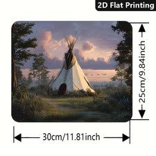 Premium Native American Teepee Mouse Pad - High-Quality Non-Slip Surface, Soft picture
