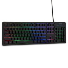onn Wired LED Gaming Keyboard, Backlit, Gray OPEN BOX picture