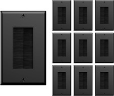 Brush Wall Plate, Cable Pass Through Insert for Wires, Black, 10-Pack picture