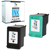 2 PK Replacement Ink Cartridges for HP 74 75 Black Color Cartridge Fits Deskjet picture