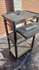 Luxor - Commercial Adjustable-Height Mobile Black utility cart with power outlet picture