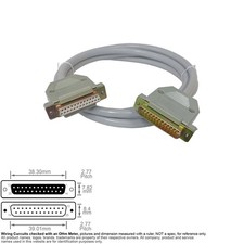 Cable Parallel Serial D-Sub DB25 DB 25 Pin Assembly Female Male Extension  6FT picture