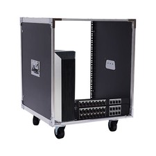 12U Rolling Network Rack Cabinet With Casters & Handles Black 50 cm picture