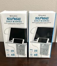 2X Aduro Multi-Charging Station Surge Protector w/6 Oulets & 2 USB Ports & Shelf picture