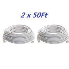 2 x CAT5 50ft FEET White Internet LAN CAT5e Network Cable Cord for PC Router picture