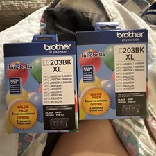 Two 2026 Brother LC203BK 3-Pack Color Ink Cartridges ( Lot Of Two) picture