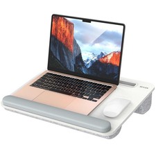 Besign LT08 Laptop Stand, Portable Lap Desk with Pillow White and Gray  picture