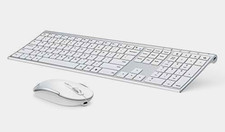 Vssoplor Wireless Slim Keyboard Mouse Combo QWERTY Standard English White picture